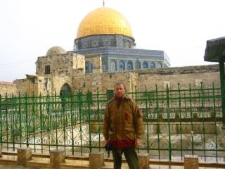 Mr. Gerald O'Donnell in front of the Dome of the Rock, Jerusalem, Israel, February 2005